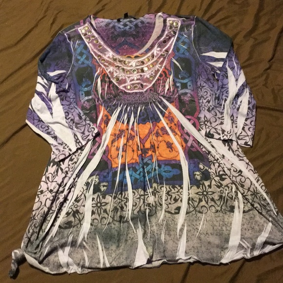 Bleu women’s shark bite blouse Xl